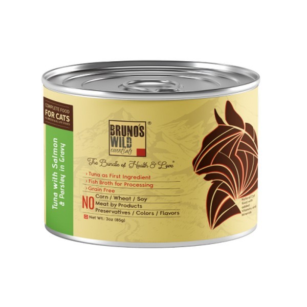 Bruno’s Wild Essentials Tuna with Salmon, Parsley in Gravy for Cat,All Ages,85g