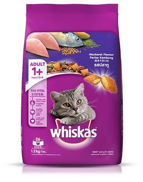 Whiskas Adult Cat Food Mackerel Flavour, 1.2Kg