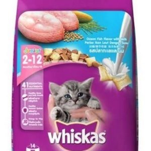 Whiskas Dry Cat Food Junior Ocean Fish with Milk For Kittens,2-12 Months,1.1 kg