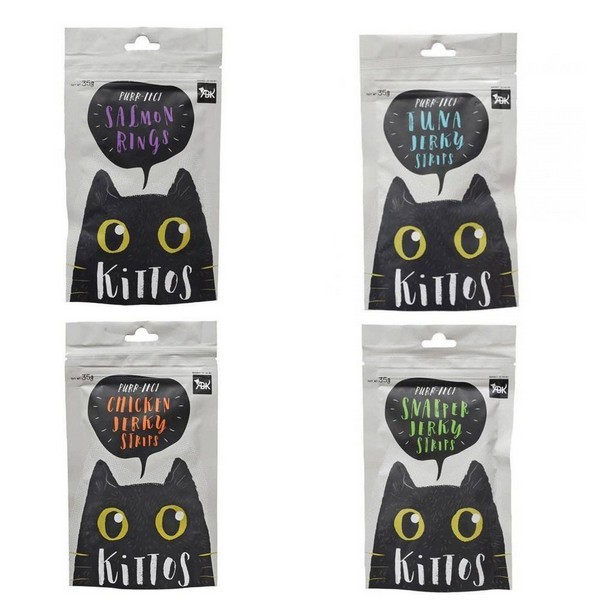 Kittos Cat Jerky Treat Multi Flavour 35gm,Pack of 4(Chicken,Salmon,Tuna,Snapper)