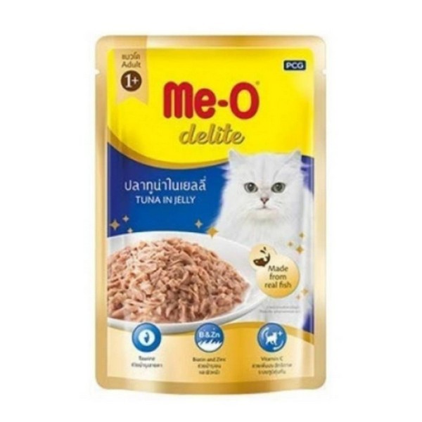 Me-O Delite Tuna in Jelly Wet Food for Adult Cat, 70 gm