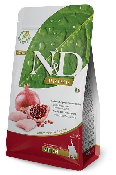 Farmina N&D Prime Grain Free Chicken & Pomegranate Dry Kitten Food,300Gm