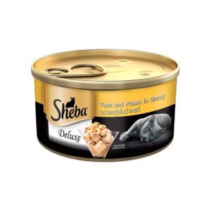 Sheba Deluxe Tuna and Prawn in Gravy Food for Adult Cat 85gm
