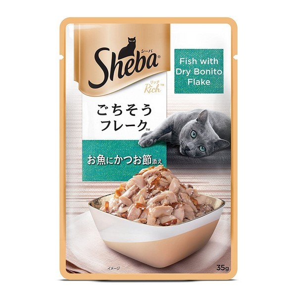 Sheba Fish with Dry Bonito Flake, Gravy Food for Cat, 35gm