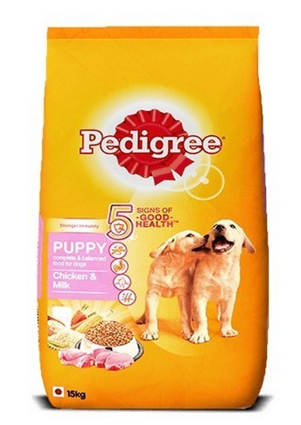 Pedigree Dry Dog Food Chicken & Milk, For Puppy, 15 Kg