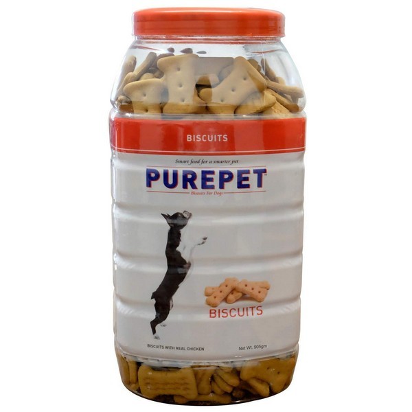 Purepet Chicken Flavour Real Chicken Biscuit,Dog Treats- Jar 905 Gm