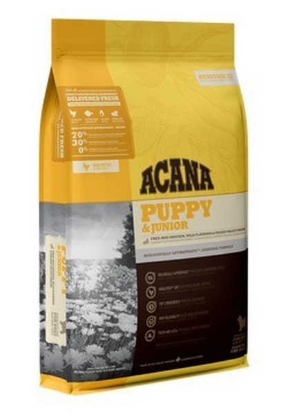 Acana Puppy & Junior Food-Free Run Chicken,Wild Flounder,Fraser Valley Green,2kg
