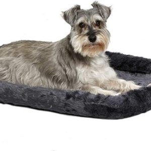 Fluffy’s Luxurious Dog Bed-(Bolster Dog Bed-Fits Metal Crates) Black-Large,990g