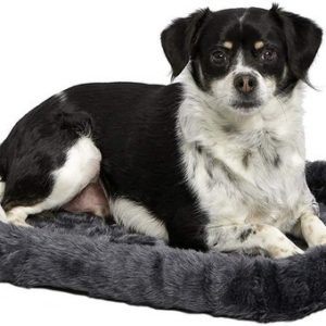 Fluffy’s Luxurious Dog Bed-(Bolster Dog Bed-Fits Metal Crates) Black-Medium,650g