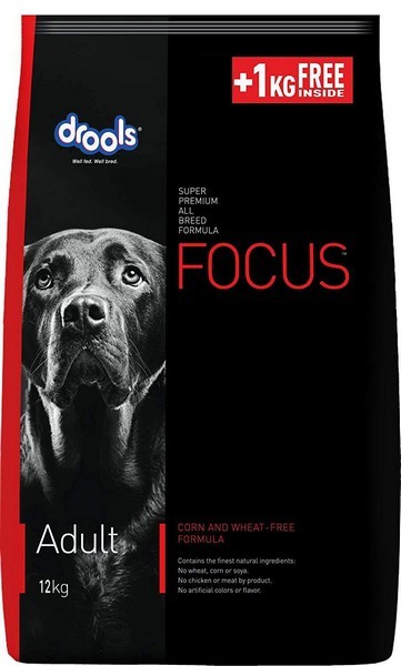 Drools Focus Adult Dry Dog Food 12Kg (+1Kg Free Inside)