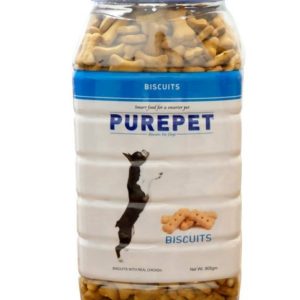 Purepet Milk Flavour, Real Chicken Biscuit,Dog Treats Jar,905 gm