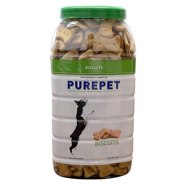Purepet 100% Vegetarian Dog Treat Buiscuit-1Kg Jar