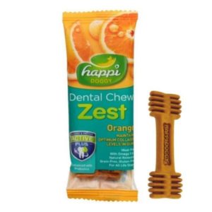 Happi Doggy Vegetarian Dental Chew- Zest, Orange Flavour (Single), 25gm