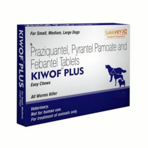 Kiwof Plus Dewormer Chewable Tablets for Small, Medium and Large Dogs,10 Tablets