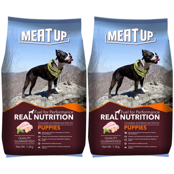 Meat Up Real Nutrition Puppy Dry Dog Food, 1.2 kg (Buy 1 Get 1 Free)