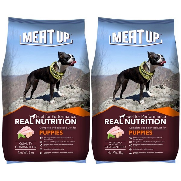 Meat Up Puppy Dog Food, 3 kg (Buy 1 Get 1 Free)