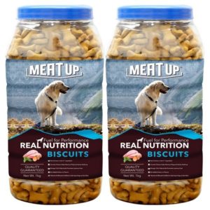 Meat Up Chicken Flavour, Real Chicken Biscuit For Dog,1kg Jar (Buy 1 Get 1 Free)