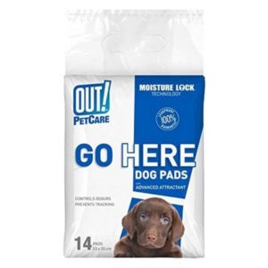 OUT! Petcare Go Here Dog Pads, Moisture Lock, Pack of 14