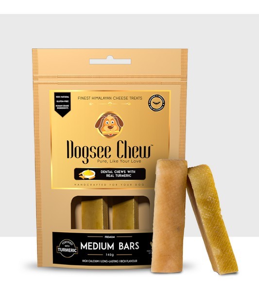 Dogsee Chew Medium Bars with Turmeric for Medium Breed Dog, 140 gm