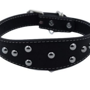 Pet Collar-Pseudo Leather 3, Black