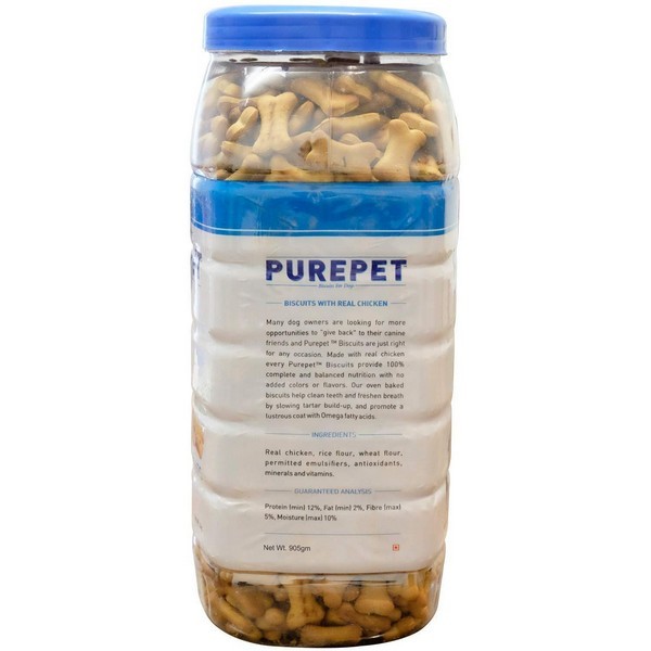 Purepet Milk Flavour, Real Chicken Biscuit,Dog Treats Jar,1Kg