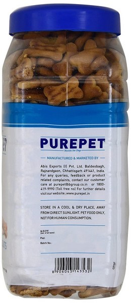 Purepet Dog Treat Milk Flavour Biscuit, 455Gm