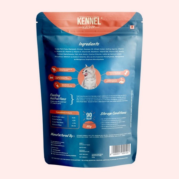 Kennel Kitchen Fish Chunks in Gravy for Cat- All Ages, 100gm