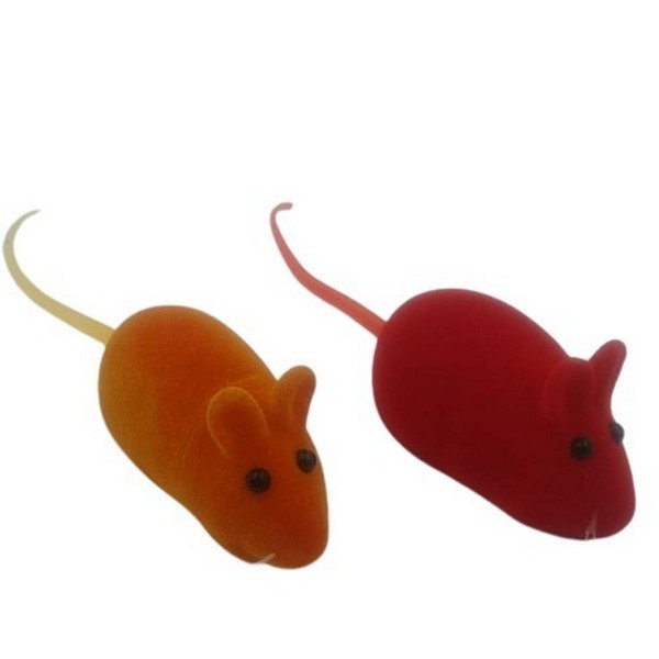 Kiki N Pooch Play Toy for Cat, Red and Orange Mouse