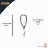 Waago Collar Choke Chain for Professional Training-No 10 (50cm) Black