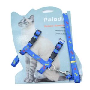 Waago Paladin Cat Body Harness and Lead Adjustable Set, Blue