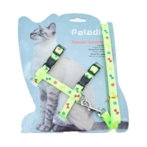Waago Paladin Cat Body Harness and Lead Adjustable Set, Green
