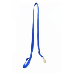 Waago 1 inch Nylon Leash with Brass Hook, Blue (140 cm)