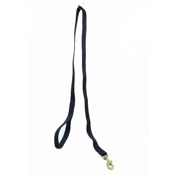 Waago 1.25 inch Nylon Leash with Brass Hook, Black (135 cm)