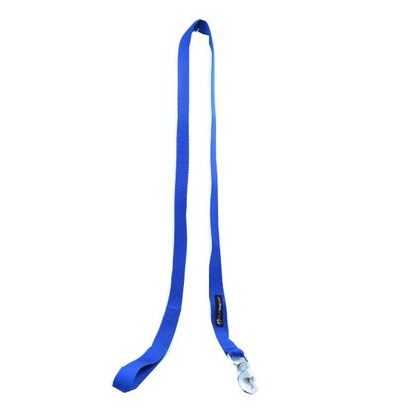 Waago 1.25 inch Nylon Leash with Stainless Steel Hook, Blue (135 cm)