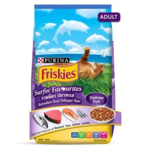 Purina Friskies Surfin Favourite Adult Cat Dry Food-Mackeral,Tuna,Salmon & Sardine,450g