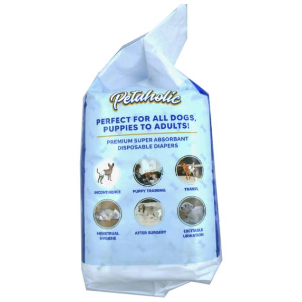 Petaholic Premium Super Absorbant Disposable Pet Diapers, Medium,12 Pcs,30×43 cm