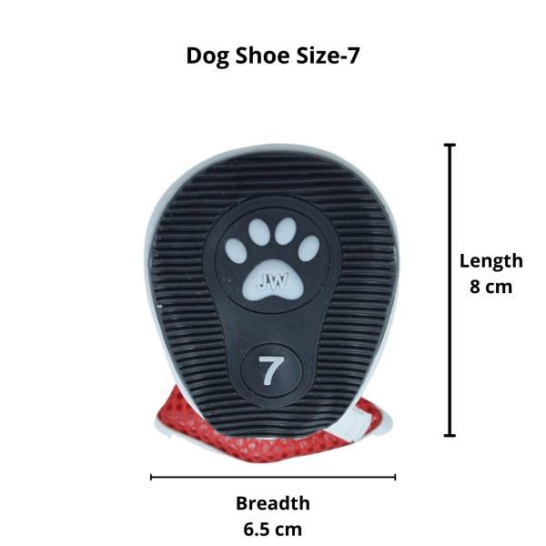 Dog Shoes, Size-7, Red