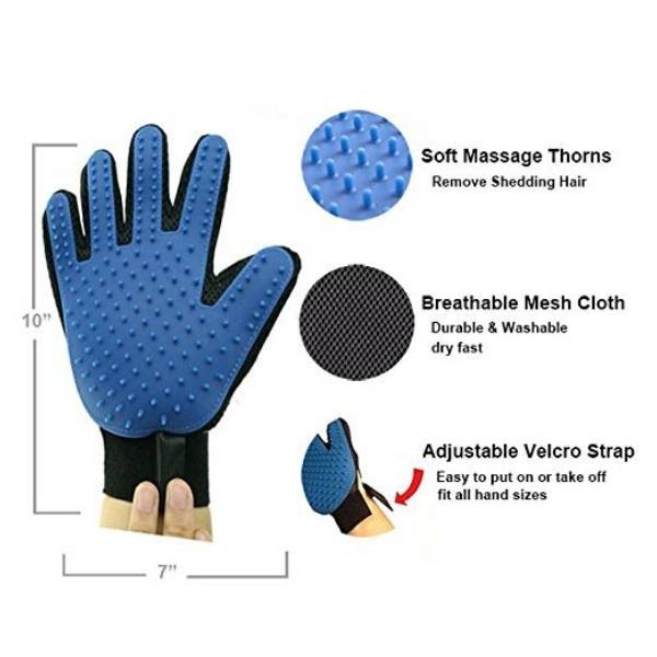 Waago Palm Gloves For Cleaning,Massage and Hair Removal for Dog and Cat