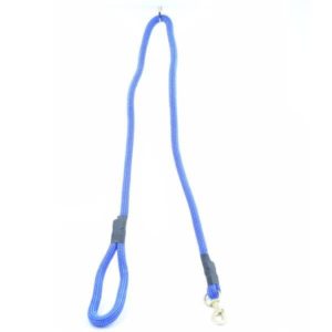 Waago Rope 18mm with Brass Hook for Small and Medium Dog, (140 cm) Blue