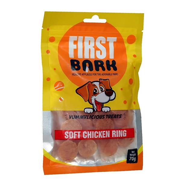 First Bark Soft Chicken Ring Dog Treat, 70Gm