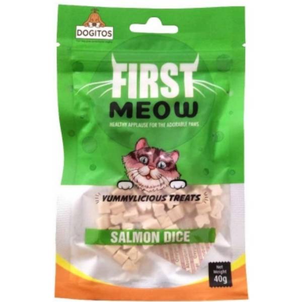 First Meow Salmon Dice Cat Treat, 40 Gm