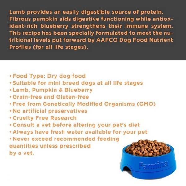 Farmina N&D Grain Free Mini Breed Adult Dry Dog Food – Lamb & Blueberry – 2.5 kg