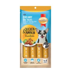 SmartHeart Chicken & Pumpkin Creamy Dog Treats, 15gm x 4