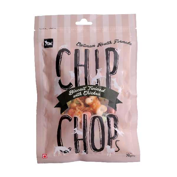 Chip Chops Dog Biscuit Twined with Chicken, 70gm