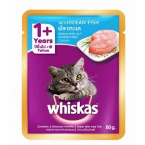 Whiskas Adult Cat Food Wet Meal Ocean Fish, 80 gm
