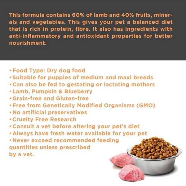 Farmina N&D Grain Free Medium & Maxi Breed Dry Puppy Food-Lamb & Blueberry-12Kg