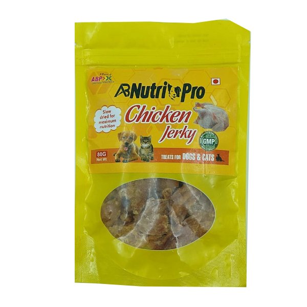 AB Nutri Pro Chicken Jerky Treat For Dogs and Cats, 80gm
