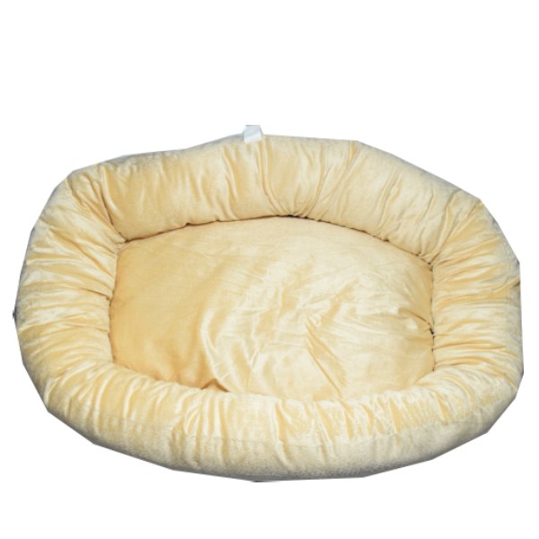 Waago Cutie Soft  Bed for Pets Cream Large Size (28 x 28 inch) Round Shape