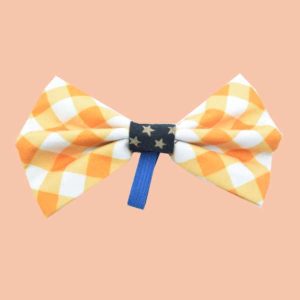 Waago Dog Bow Tie in Orange Color Print, (Size-5.5 / 3 inches)