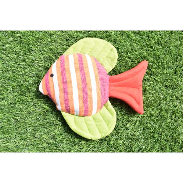 Waago Discus Orange Fish Toy For Dog, Orange and Green